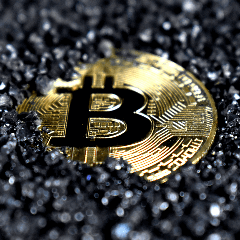 Image of a Bitcoin symbolizing digital currency and blockchain technology.