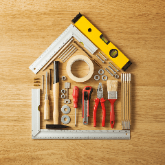 Image of a collection of tools used to build or remodel a home.