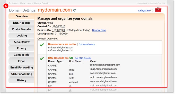 Manage your domain