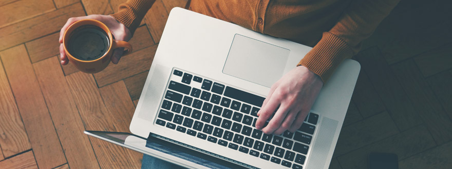 Person using a laptop computer